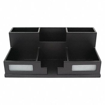 VICTOR Desktop Organizer Black Wood 5-1/2 in H, 38EF12