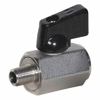 GRAINGER APPROVED Mini Ball Valve SS FNPT X MNPT 1/2inPipe, 38EG16