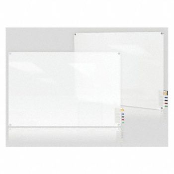 GHENT Dry Erase Board Non-Magnetic Glass 48 W, 38ER86