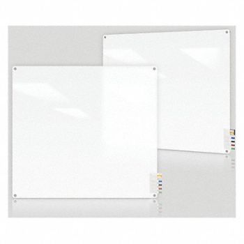 GHENT Dry Erase Board Non-Magnetic Glass 48 W, 38ER87