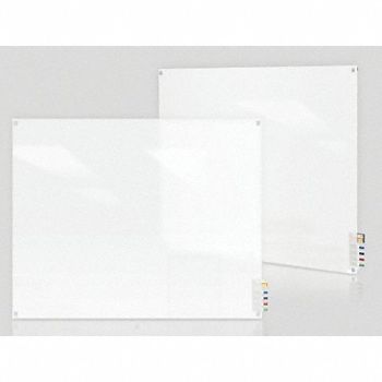 GHENT Dry Erase Board Non-Magnetic Glass 48 W, 38ER91