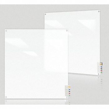 GHENT Dry Erase Board Non-Magnetic Glass 48 W, 38ER92