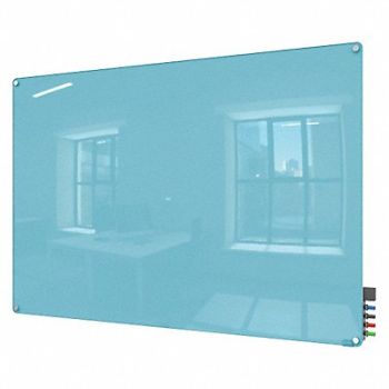 GHENT Dry Erase Board Non-Magnetic Glass 48 W, 38ER96