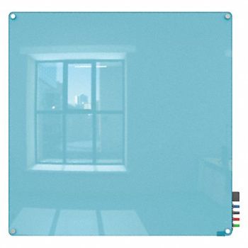 GHENT Dry Erase Board Non-Magnetic Glass 48 W, 38ER97