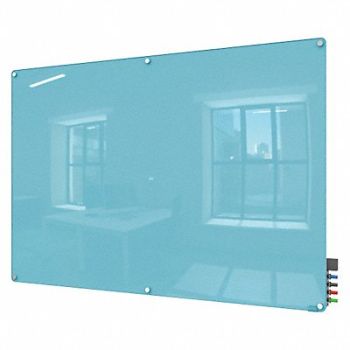 GHENT Dry Erase Board Non-Magnetic Glass 72 W, 38ER98