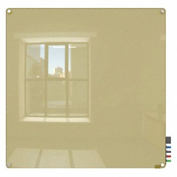 GHENT Dry Erase Board Non-Magnetic Glass 48 W, 38ET03