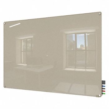 GHENT Dry Erase Board Non-Magnetic Glass 48 W, 38ET17