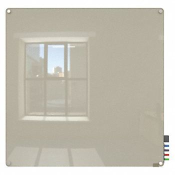 GHENT Dry Erase Board Non-Magnetic Glass 48 W, 38ET18