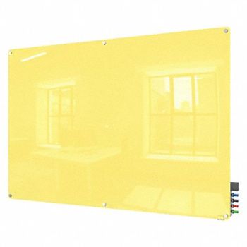 GHENT Dry Erase Board Non-Magnetic Glass 96 W, 38ET35