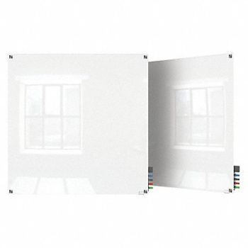 GHENT Dry Erase Board Non-Magnetic Glass 48 W, 38ET68