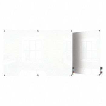 GHENT Dry Erase Board Non-Magnetic Glass 72 W, 38ET69