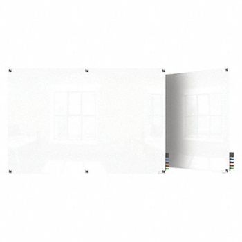 GHENT Dry Erase Board Magnetic Glass 72 W, 38EU50