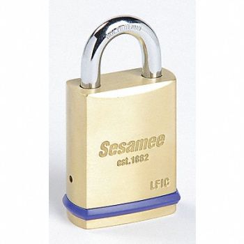 SESAMEE Keyed Padlock 25/32 in Rectangle Gold, 38EW95