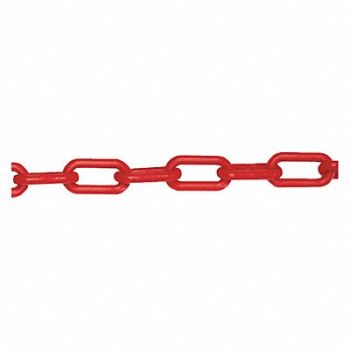 MR. CHAIN J1048 Plastic Chain 2 in x 500 ft L Red, 38EX19
