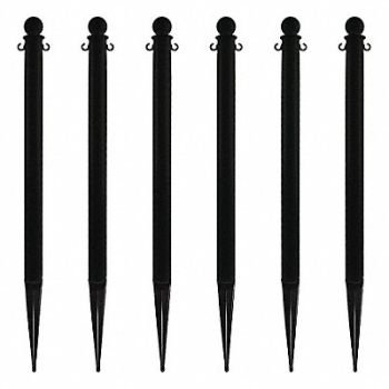 MR. CHAIN Ground Post Black 35inH Polyethylene PK6, 38EX24