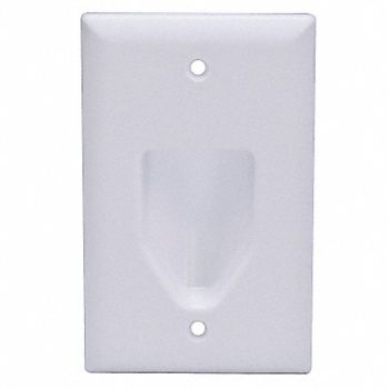 MONOPRICE Wall Plate Cable Recessed 1G Wht, 38F877