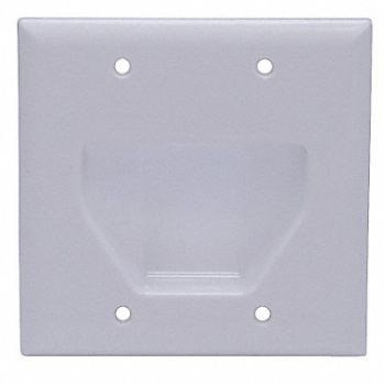 MONOPRICE Wall Plate Cable Recessed 2G Wht, 38F882