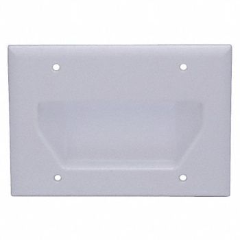 MONOPRICE Wall Plate Cable Recessed 3G Wht, 38F885