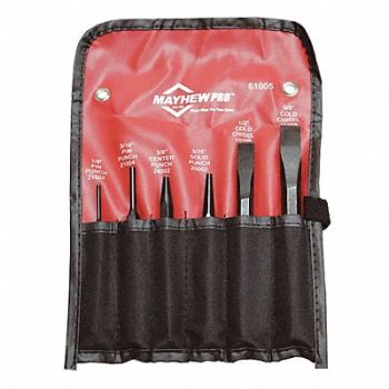 MAYHEW Punch and Chisel Set 6-Piece Steel, 38GP02