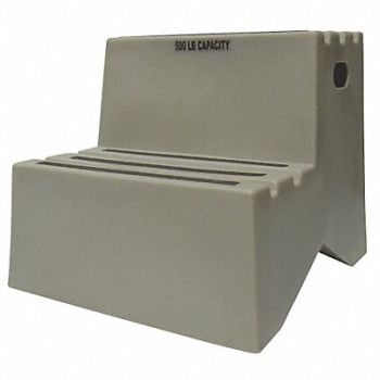 DPI J4024 Step Stand 2 Steps Polyethylene Gray, 38GT97