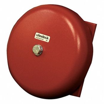 WHEELOCK Bell 24VAC Red 10 in H, 38GV01