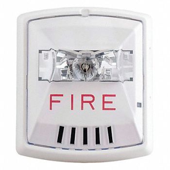 WHEELOCK Horn Strobe 12/24VDC White 5-15/64 in H, 38GV22