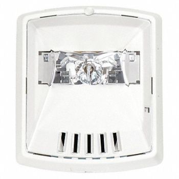 WHEELOCK HornStrobe 12/24VDC WHT/NoLTR 5-15/64inH, 38GV33