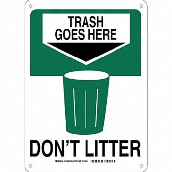 BRADY Facility Sign Alum 14 X10 Grn/Blk/Wht, 547M93
