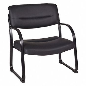 REGENCY Guest Chair Black Leather 400 lb., 38HU24