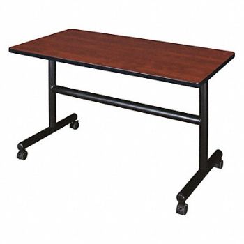 REGENCY Mobile Table 48 in W Cherry Flip Top, 38HU44