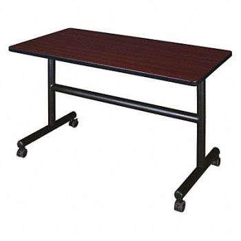 REGENCY Mobile Table 48 in W Mahogany Flip Top, 38HU47
