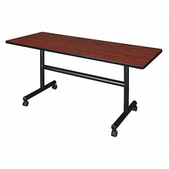 REGENCY Mobile Table 60 in W Cherry Flip Top, 38HU49