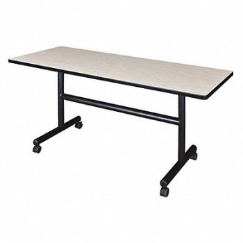 REGENCY Mobile Table 60 in W Maple Flip Top, 38HU53