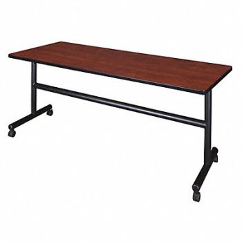 REGENCY Mobile Table 72 in W Cherry Flip Top, 38HU54