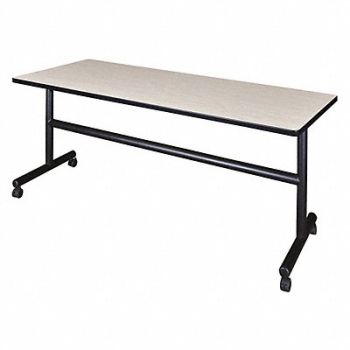 REGENCY Mobile Table 72 in W Maple Flip Top, 38HU58