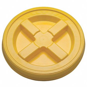 GRAINGER APPROVED Plastic Pail Lid Yellow HDPE, 38L987