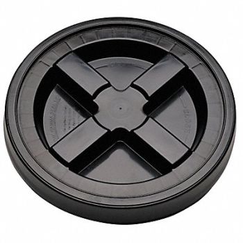 GRAINGER APPROVED Plastic Pail Lid Black HDPE, 38L990