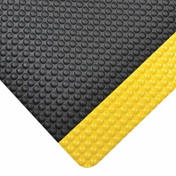 NOTRAX Antifatigue Mat Black YllwBrdr 2ft.x3ft., 38N589