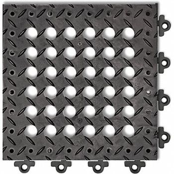 NOTRAX Drainage Mat Black 1 ftx1 ft PK12, 38N612