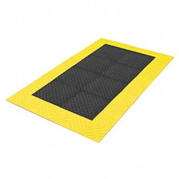 NOTRAX Antifatigue Mat Black YllwBrdr 3x10ft, 38N622
