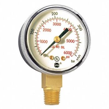 MILLER ELECTRIC K4563 Pressure Gauge 0 to 6000 psi 2, 38N714
