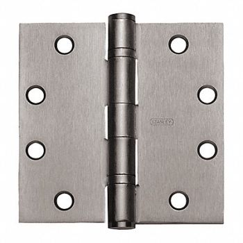 STANLEY Full Mortise Hinge 4-1/2inH Satin Chrome, 38ND01