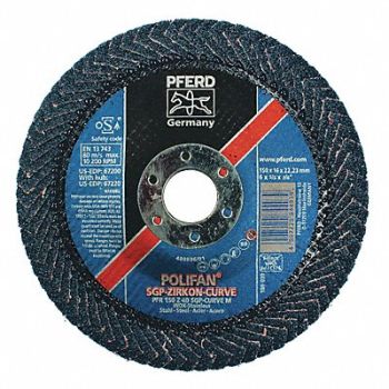 PFERD Fiber Disc 7 in Dia 7/8in Arbor 40 Grit, 38NG74