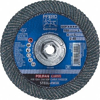 PFERD Fiber Disc 6 in Dia 5/8in Arbor 40 Grit, 38NG75