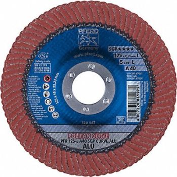 PFERD Fiber Disc 5 in Dia 7/8in Arbor 40 Grit, 38NG78