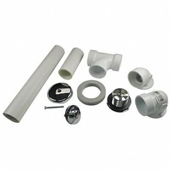AB A BathWaste Ovflw D1-1/2 Round Sched40PVC, 38R064