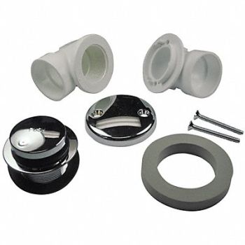 AB A BathWaste Ovflw D1-1/2 Round Sched40PVC, 38R067