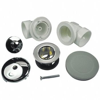 AB A BathWaste Ovflw D1-1/2 Round Sched40PVC, 38R068