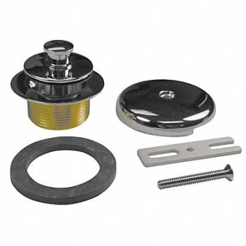 AB A BathWaste Ovflw D1-1/2 Round Brass, 38R069