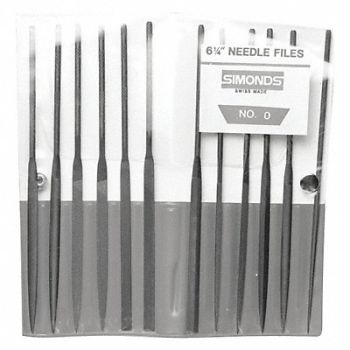 SIMONDS Needle File Set 6-1/4in.L 2 Cut Type, 38RK93